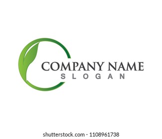 leaf green nature logo and symbol template Vector 
