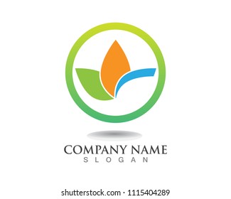 leaf green nature logo and symbol template 

