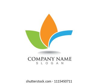 leaf green nature logo and symbol template 
