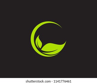 leaf green nature logo and symbol template Vector 
