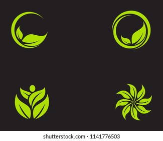 leaf green nature logo and symbol template Vector 

