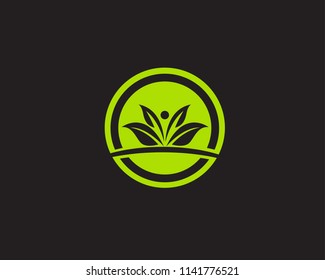 leaf green nature logo and symbol template Vector 
