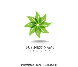 leaf green nature logo and symbol template Vector 
