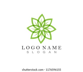 leaf green nature logo and symbol template