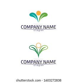leaf green nature logo and symbol template Vector 