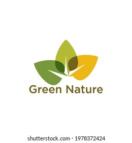 leaf green nature logo and symbol template Vector.