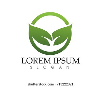 leaf green nature logo and symbol