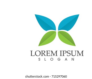 leaf green nature logo and symbol template Vector 