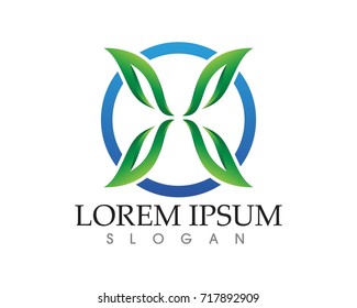 leaf green nature logo and symbol template Vector 