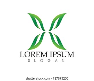 leaf green nature logo and symbol template Vector 