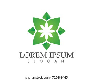leaf green nature logo and symbol template Vector