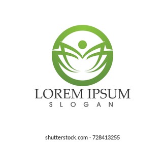 leaf green nature logo and symbol template Vector 