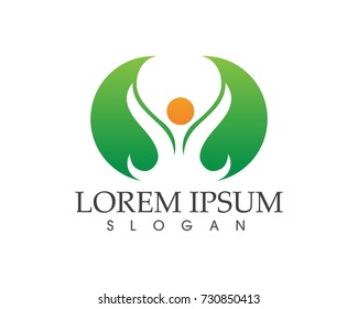 leaf green nature logo and symbol template Vector 