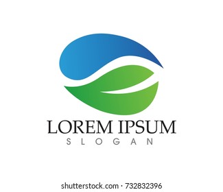 leaf green nature logo and symbol template Vector 