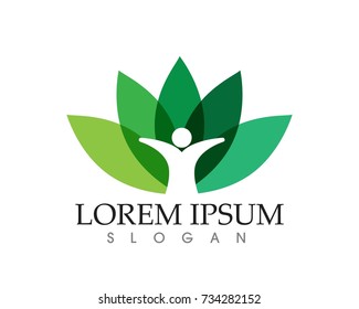 leaf green nature logo and symbol template Vector 