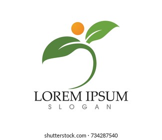 leaf green nature logo and symbol template Vector 