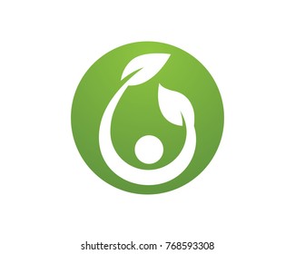 leaf green nature logo and symbol template Vector 