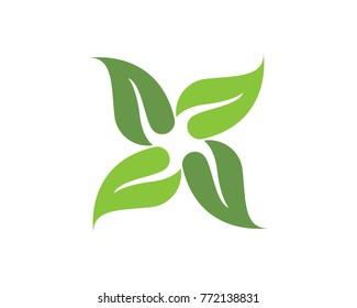 leaf green nature logo and symbol template Vector 
