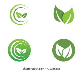 leaf green nature logo and symbol template Vector 
