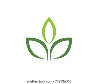 leaf green nature logo and symbol template Vector 


