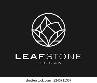 Leaf Green Nature Plant Natural Stone Natural Rock Gravel Simple Line Art Circle Round Vector Diseño