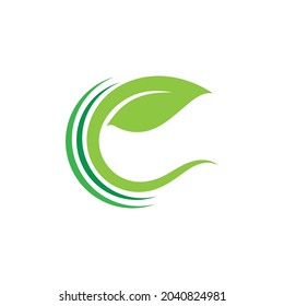 Plantilla vectorial fresca del logotipo de la planta verde de hoja