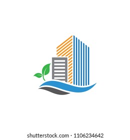 leaf green real estate logo template