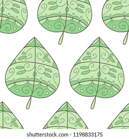 Leaf green seamless pattern.