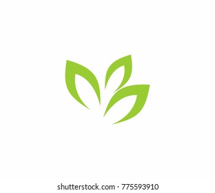 leaf green sign, flat icon design on white background