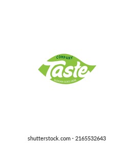 Leaf Green Taste Logo Food Health Stock Vector (royalty Free 