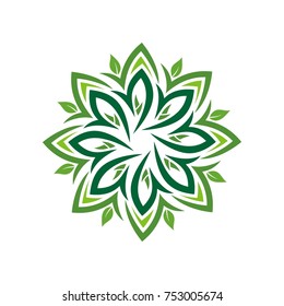 Leaf green vector. Abstract emblem, design concept, logo, logotype element for template.