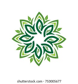 Leaf green vector. Abstract emblem, design concept, logo, logotype element for template.