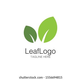 leaf green vector concept logo design template