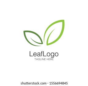 leaf green vector concept logo design template
