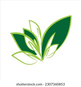 Leaf green vector logo design 