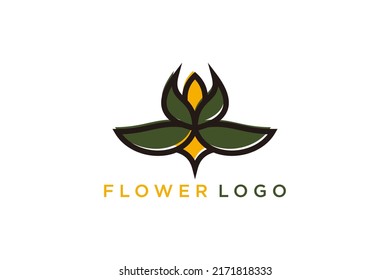 Diseño de logotipo amarillo verde hoja 