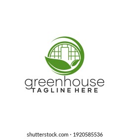 Leaf Greenhouse Logo Template Vector