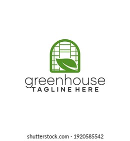 Leaf Greenhouse Logo Template Vector