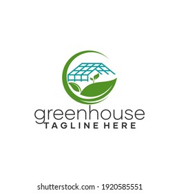 Leaf Greenhouse Logo Template Vector