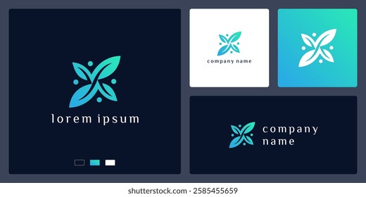 Leaf group community logo design	