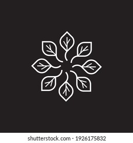 Leaf group vector outline logo design