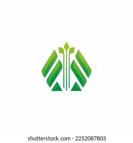 Leaf grow F initial farm logo icon symbol design illustration. F letter green gradient eco logo. Nature Logo Design for Green Leaf