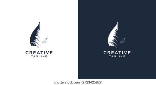 Diseño de logotipo de icono de crecimiento de hojas