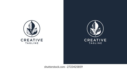 leaf growth icon logo design