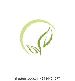 Leaf Growth Logo Vector. Green leaf Icon