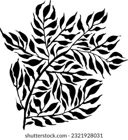 Leaf Grunge Kunstwerk Brush Silhouette