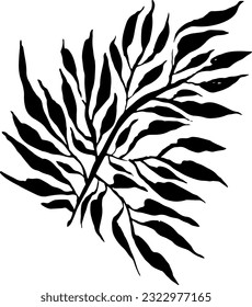 Leaf Grunge Artwork Brush Silhouette