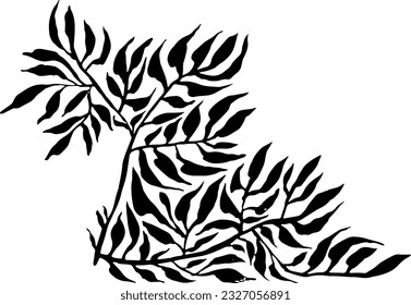 Leaf Grunge Kunstwerk Brush Silhouette Element