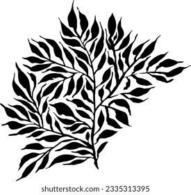 Leaf Grunge Artwork Brush Silhouette