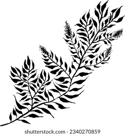 Leaf Grunge Kunstwerk Brush Silhouette